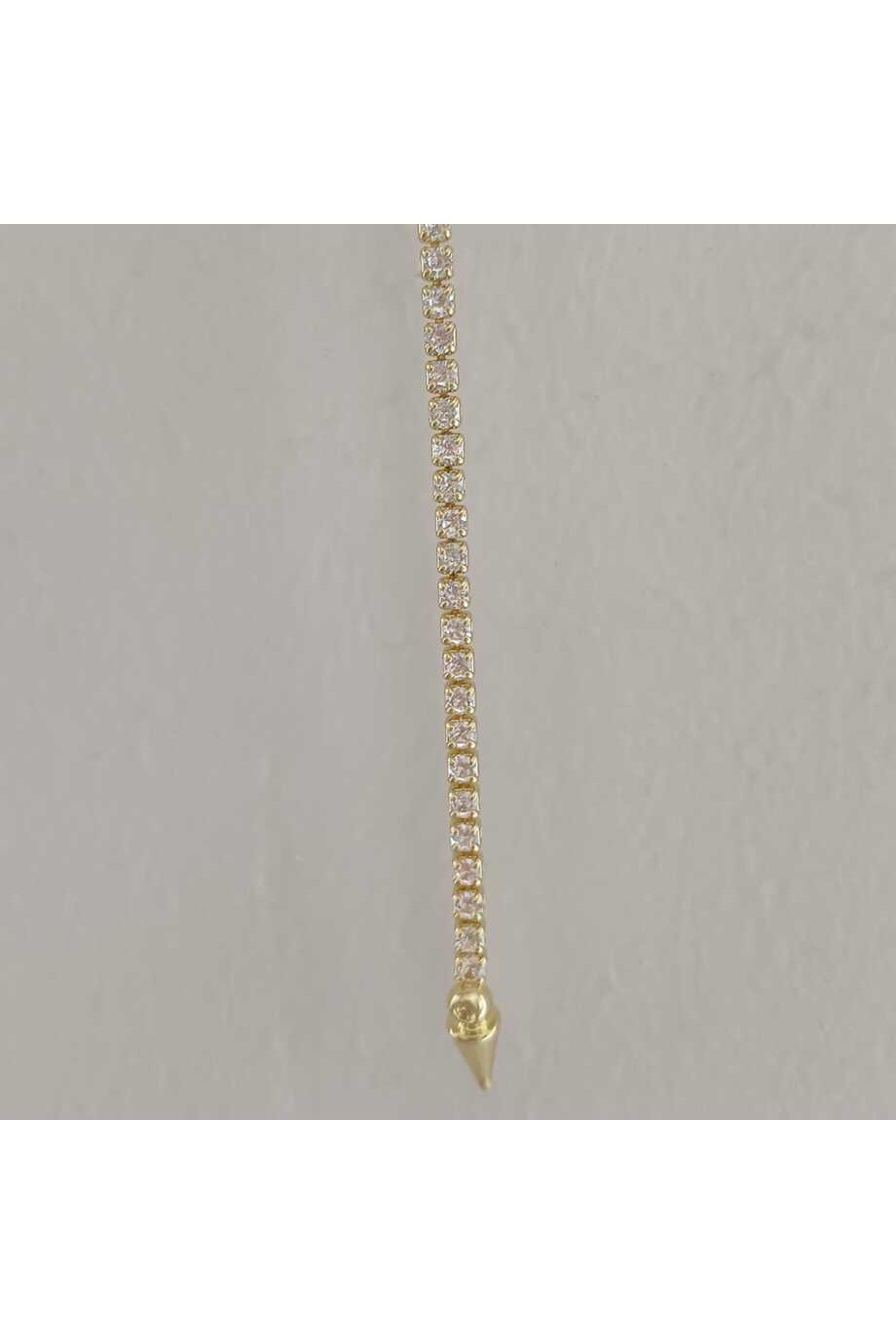 Zirkon Taşlı Gold Yonca ve Suyolu Temalı Kadın Y Kolye