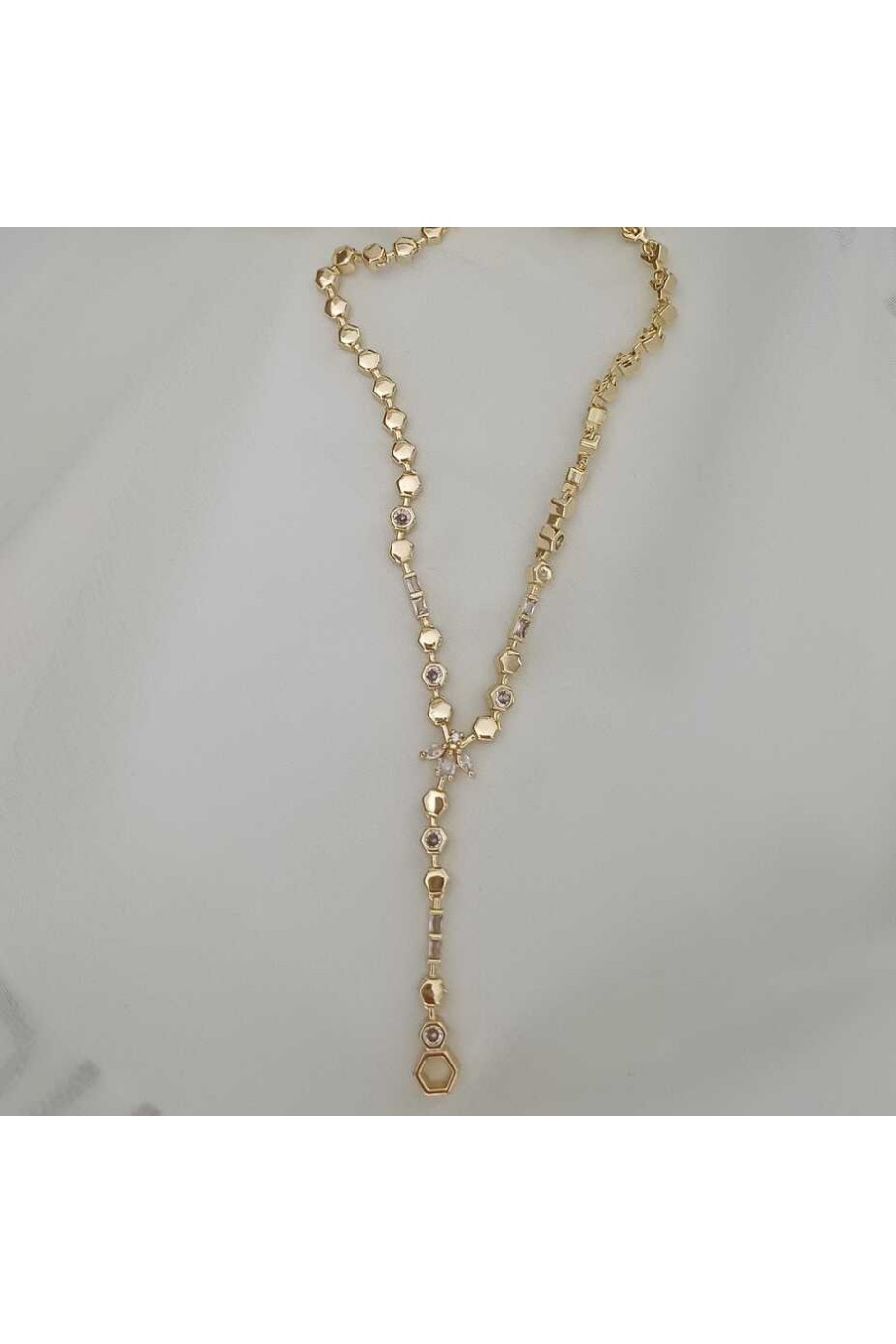 Kadın Y Kolye Zirkon Taşlı Gold