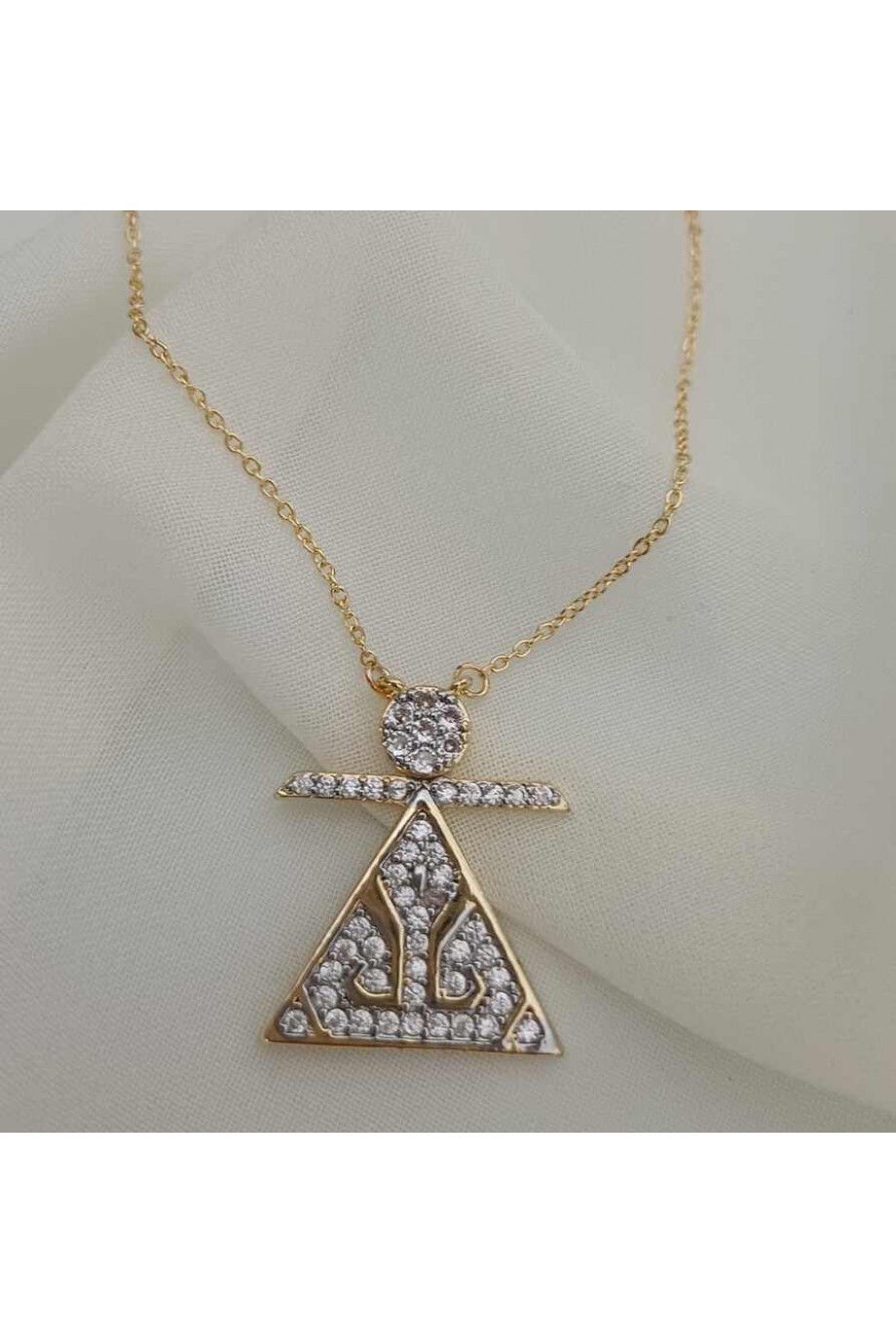 Zirkon Taşlı Gold Kadın Kolye