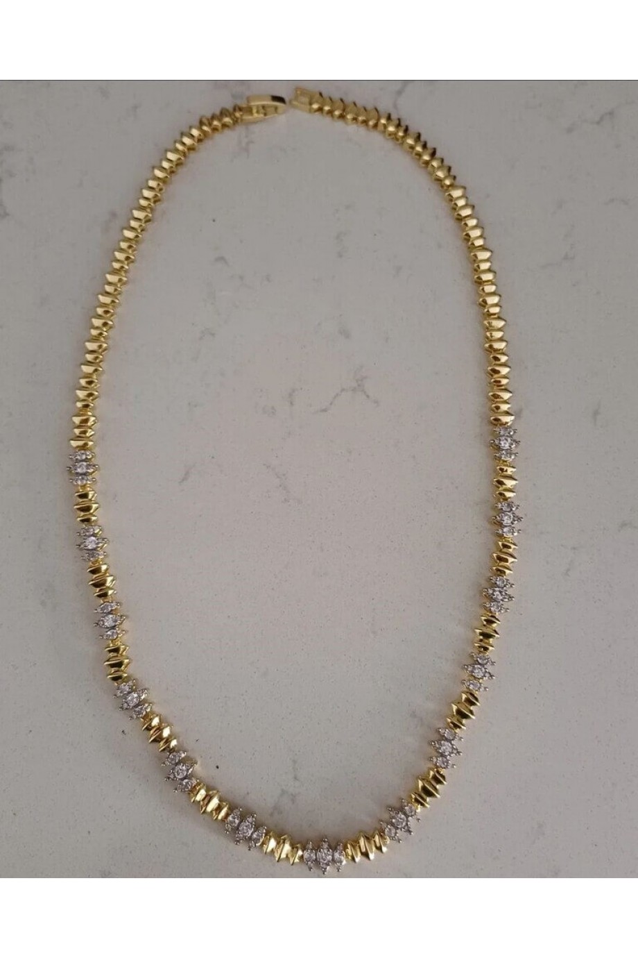 Zirkon Taşlı Özel Tasarın Kadın Gold Kolye