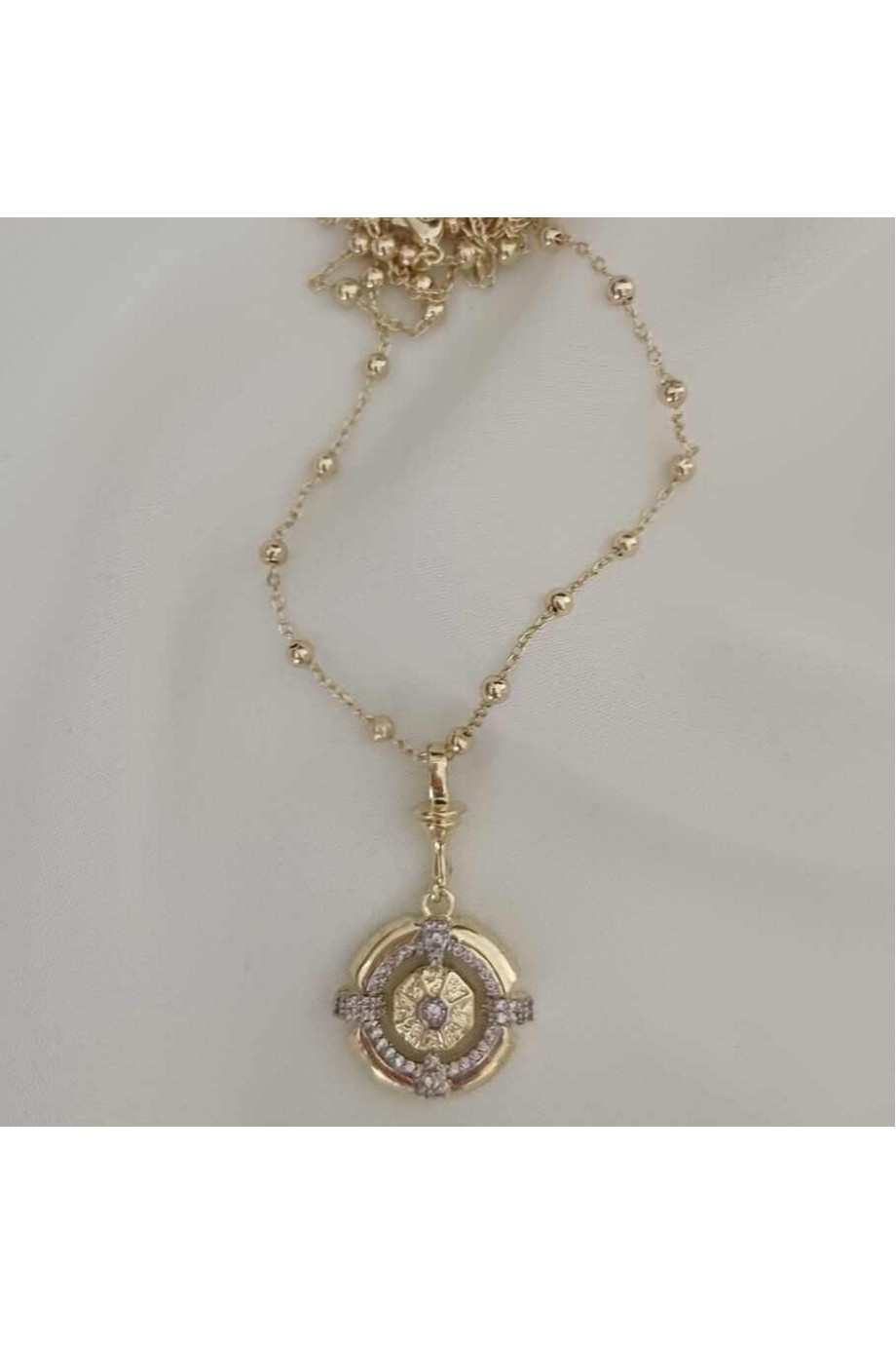 Kadın Kolye Gold Zirkon Taşlı