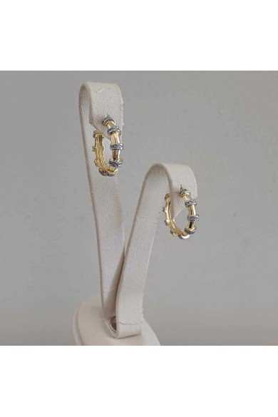 Halka Zirkon Taşlı Kadın Küpe Gold