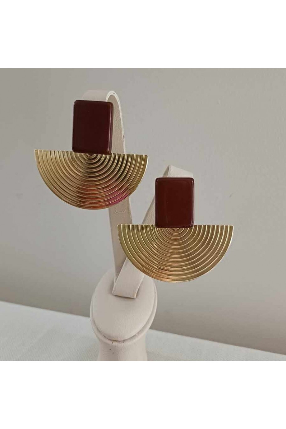 Gold Kadın Küpe Bordo