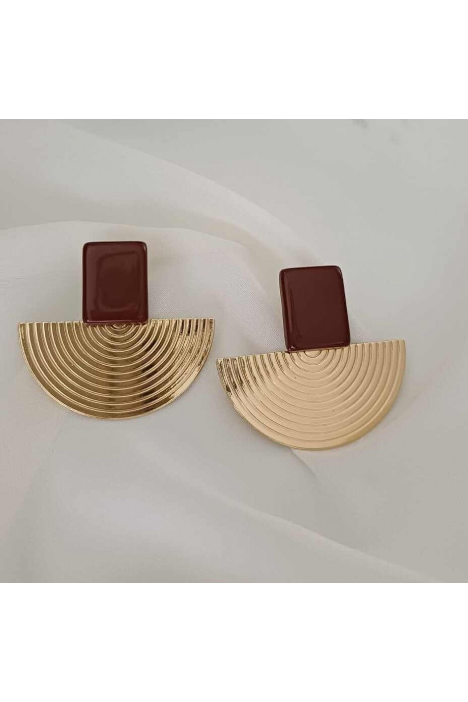 Gold Kadın Küpe Bordo