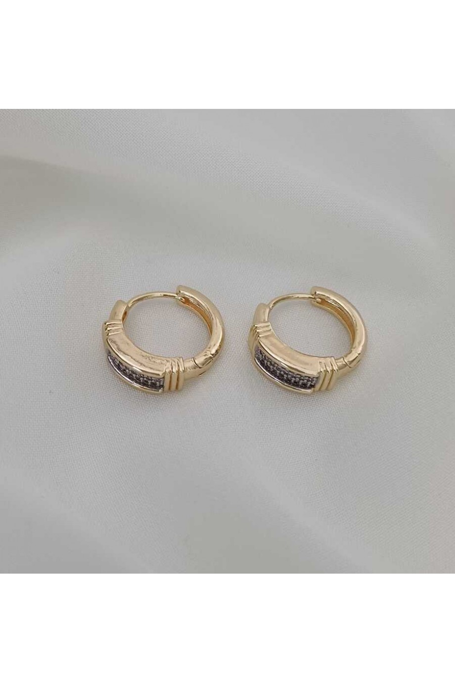 Halka Gold Zirkon Taşlı Kadın Küpe