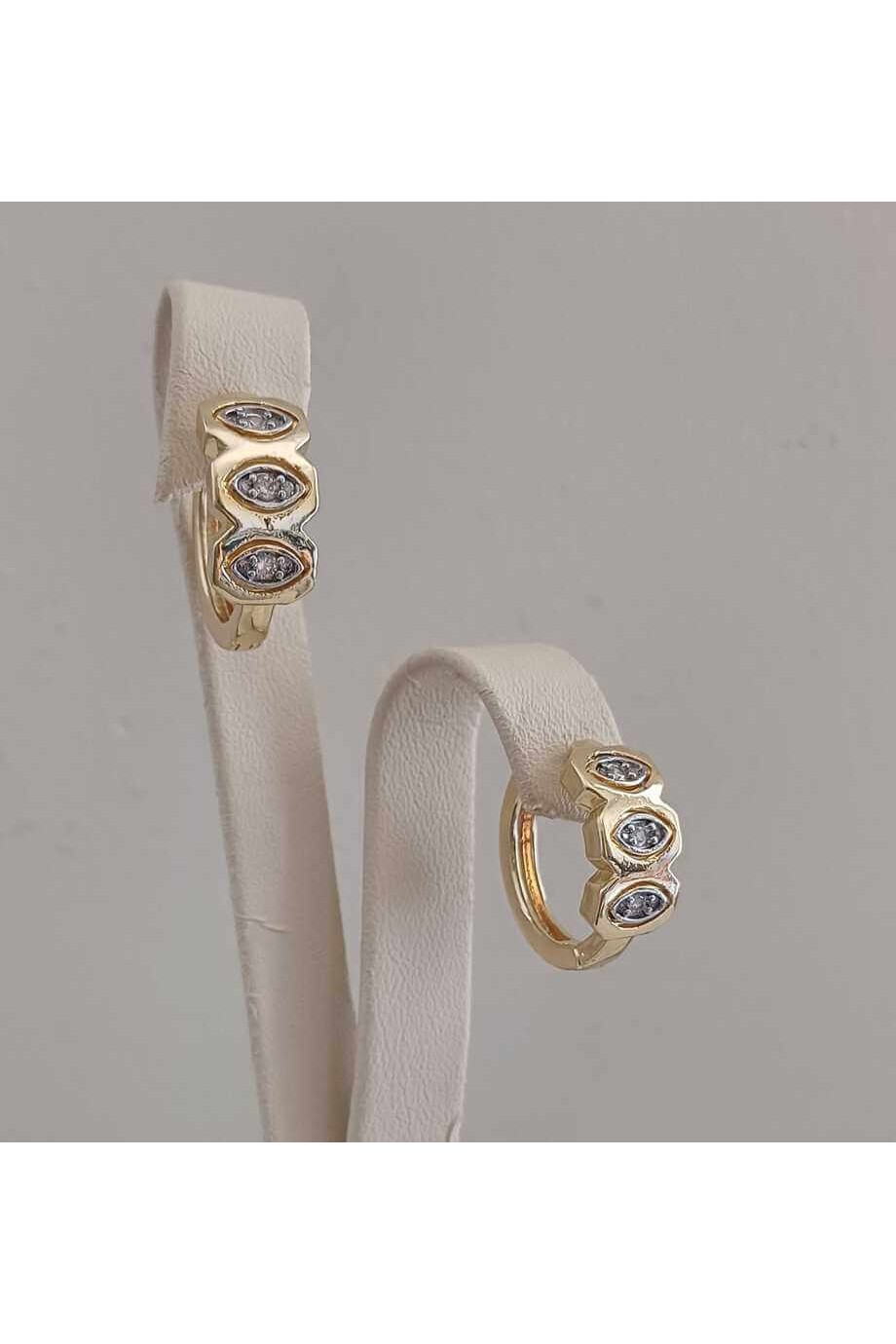 Zirkon Taşlı Gold Kadın Küpe