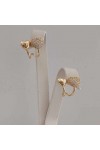 Kalpli Zirkon Taşlı Gold Kadın Küpe