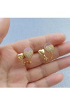 Kalpli Zirkon Taşlı Gold Kadın Küpe