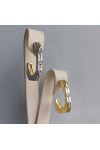 Gold ve Gümüş Renkli Zirkon Taşlı Kadın Küpe