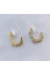 Gold ve Gümüş Renkli Zirkon Taşlı Kadın Küpe