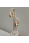 Gold Halka Zirkon Taşlı Kadın Küpe