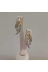 Gold Kuş Figürlü Zirkon Taşlı Kadın Küpe