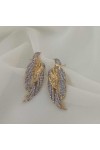 Gold Kuş Figürlü Zirkon Taşlı Kadın Küpe