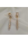 Zirkon  Baget Taşlı Gold Kadın Küpe
