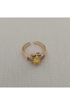 Sitrin ve Zirkon Taşlı Gold Kadın Yüzük