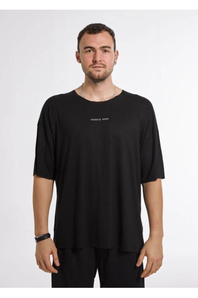 Kadın Erkek Siyah Oversize T-Shirt 