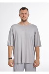 Kadın Erkek Gri Oversize T-Shirt