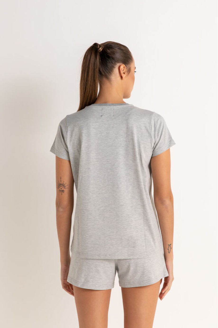 Gri Basic Kadın T-Shirt